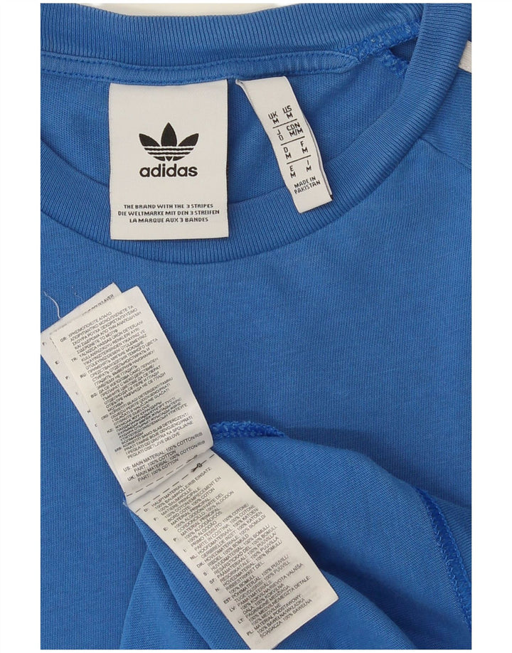 Adidas Mens T-Shirt Top Medium Blue Cotton