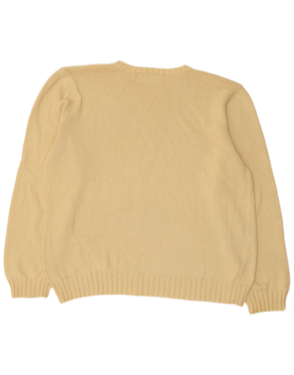 Polo Ralph Lauren Womens Crew Neck Jumper Sweater UK 16 Large Yellow