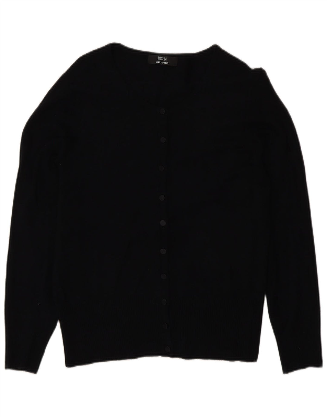 Marks & Spencer Womens Cardigan Sweater UK 12 Medium Black Viscose