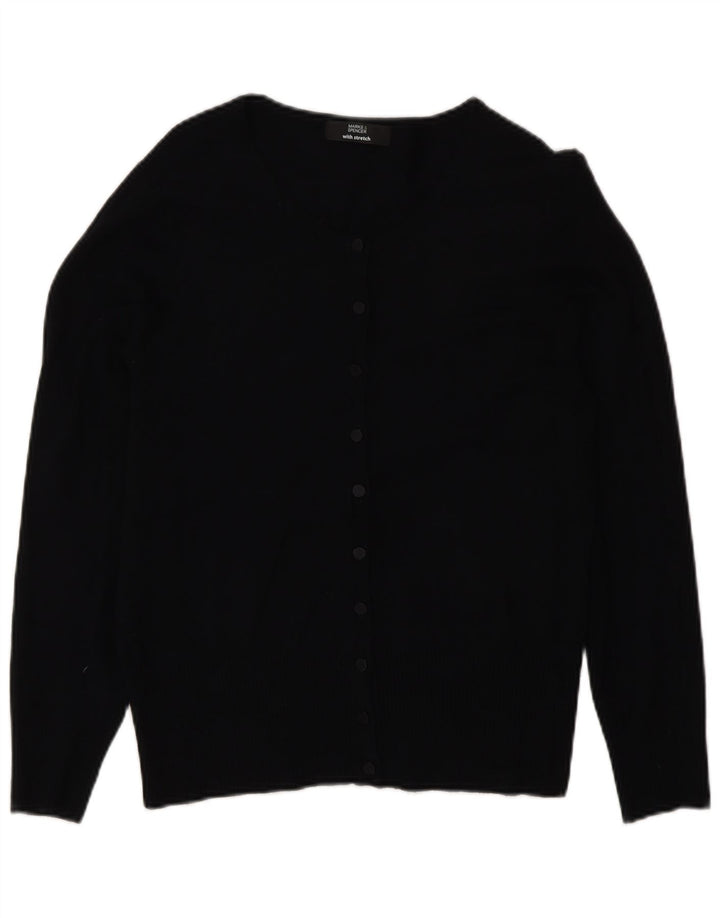 Marks & Spencer Womens Cardigan Sweater UK 12 Medium Black Viscose
