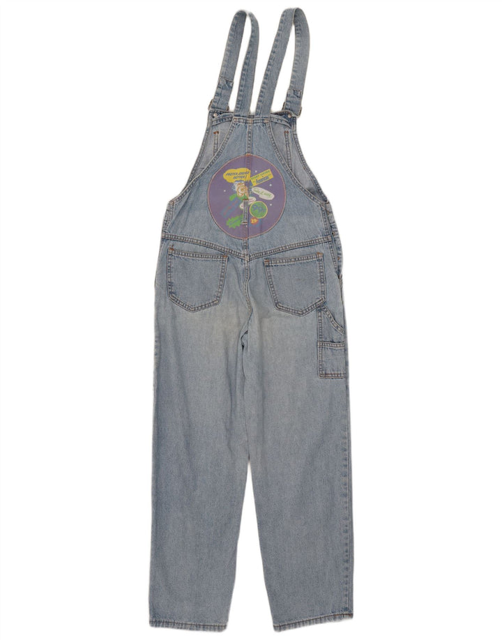 Vintage Womens Graphic Dungarees Straight Jeans EU 38 Medium  Blue Cotton