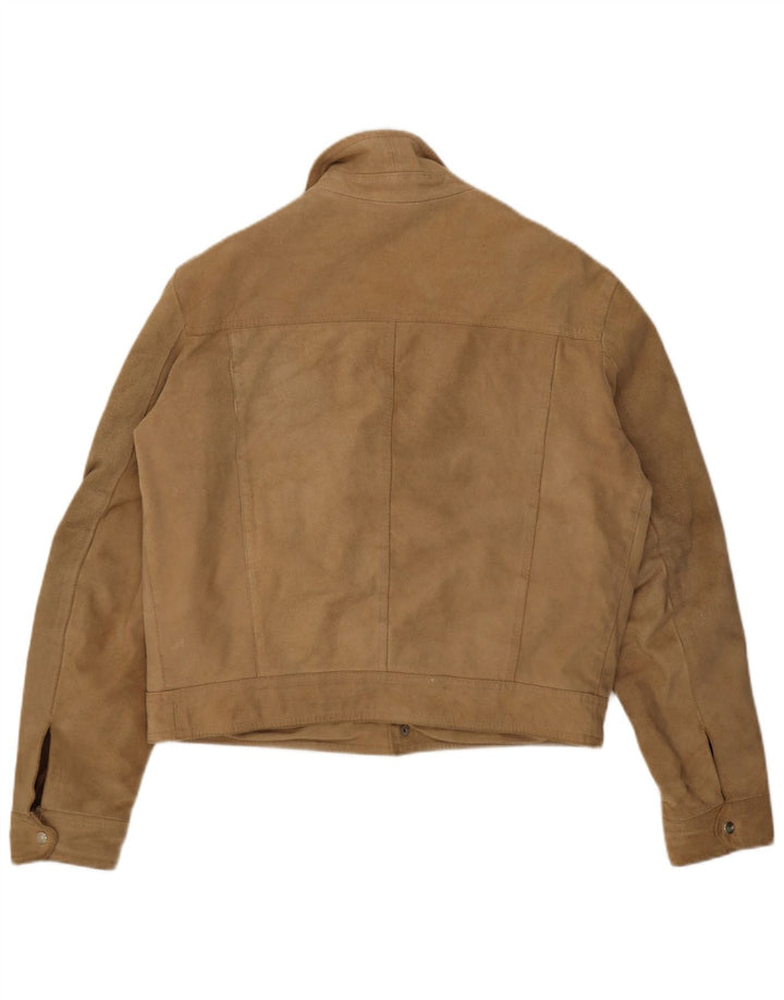 Terranova Mens Bomber Suede Jacket UK 40 Large Beige