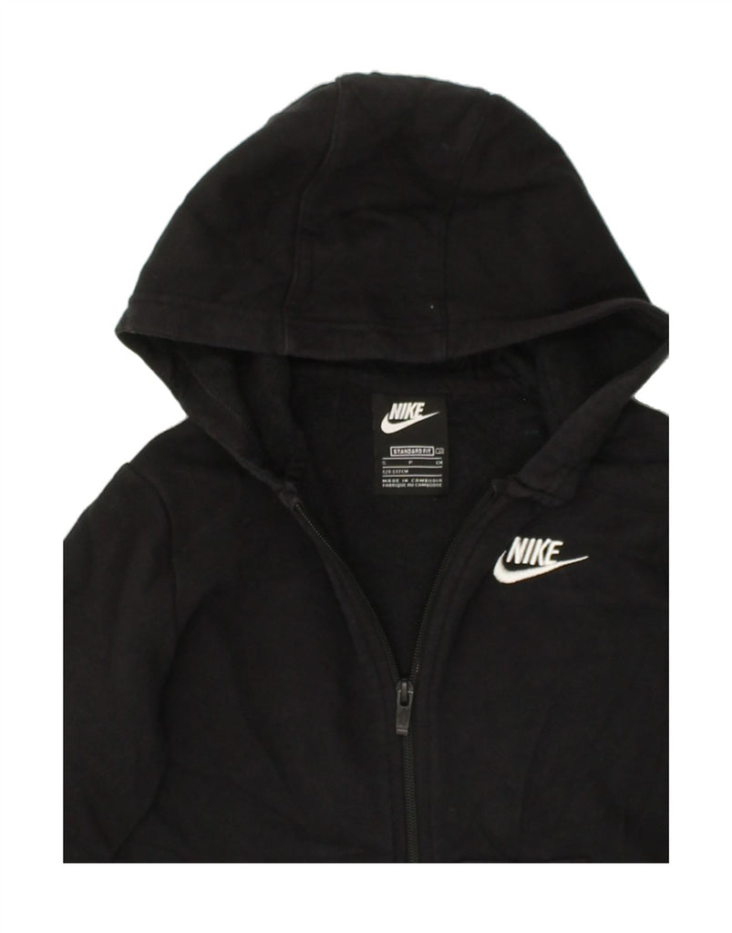NIKE Girls Standard Fit Zip Hoodie Sweater 8-9 Years Small Black Cotton | Vintage Nike | Thrift | Second-Hand Nike | Used Clothing | Messina Hembry 