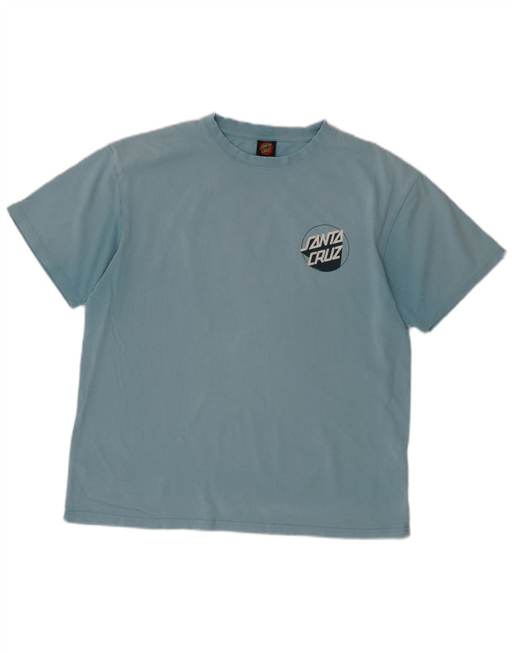 Santa Cruz Mens Graphic T-Shirt Top Medium Blue Cotton