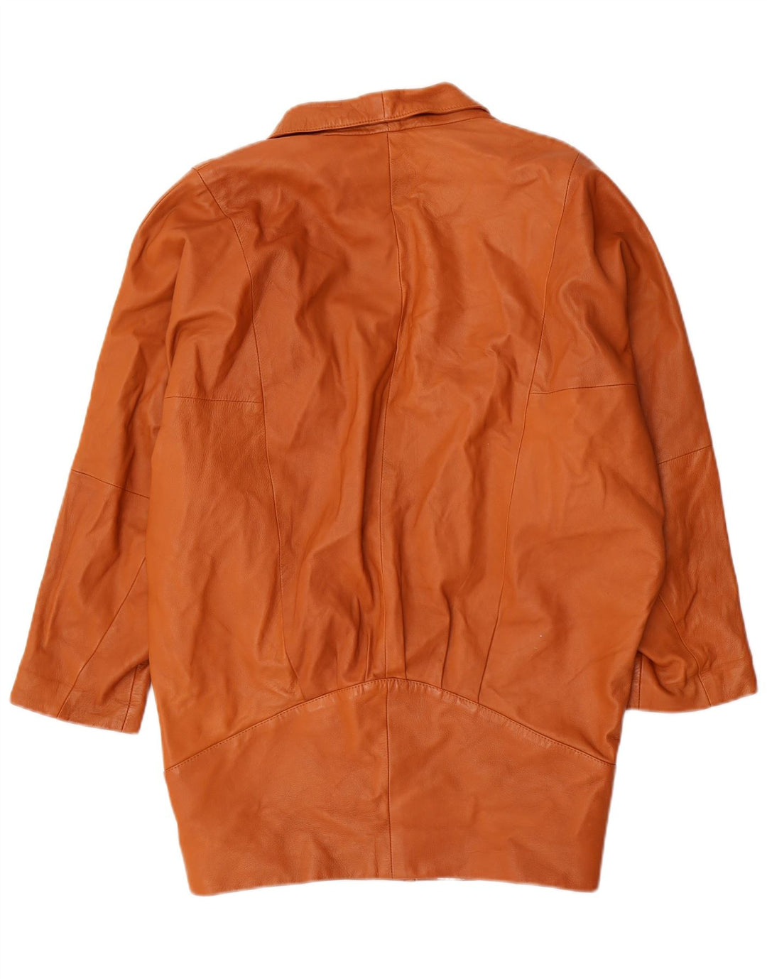 Vintage Womens Batwing Leather Coat EU 36 Small Brown