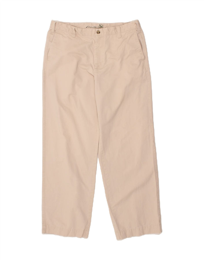 EDDIE BAUER Mens Straight Chino Trousers W36 L34 Beige Cotton Vintage Eddie Bauer and Second-Hand Eddie Bauer from Messina Hembry 