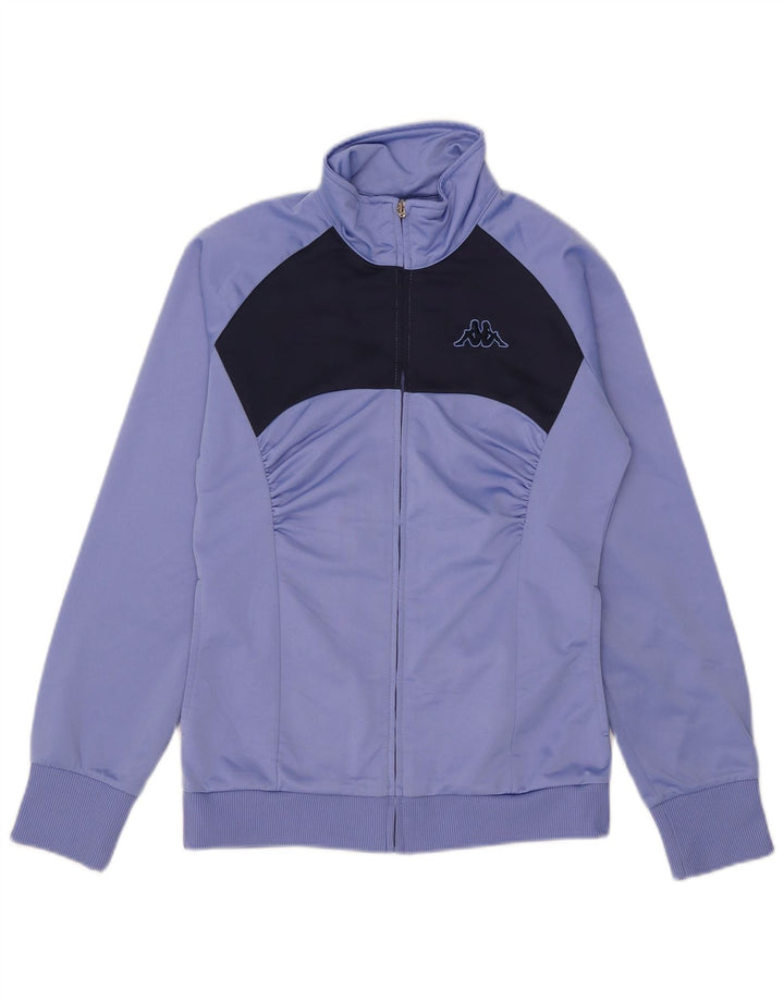 Kappa Womens Tracksuit Top Jacket UK 14 Large Purple Colourblock Polyester