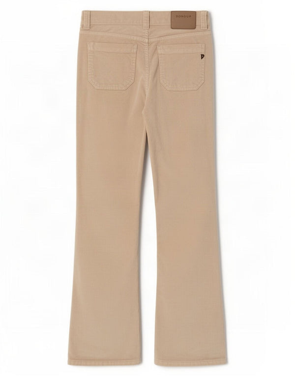 Dondup Womens Flare Corduroy Trousers W29 L32 Off White Cotton