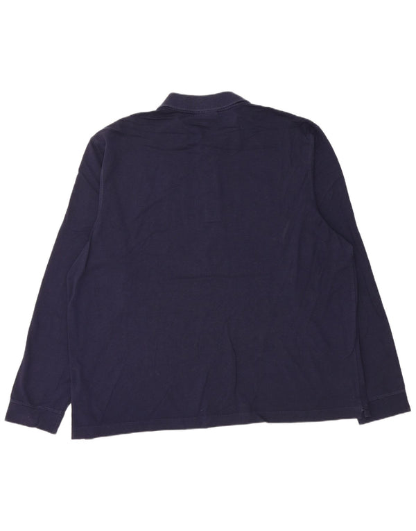 Lacoste Mens Long Sleeve Polo Shirt Size 8 3XL Navy Blue Cotton