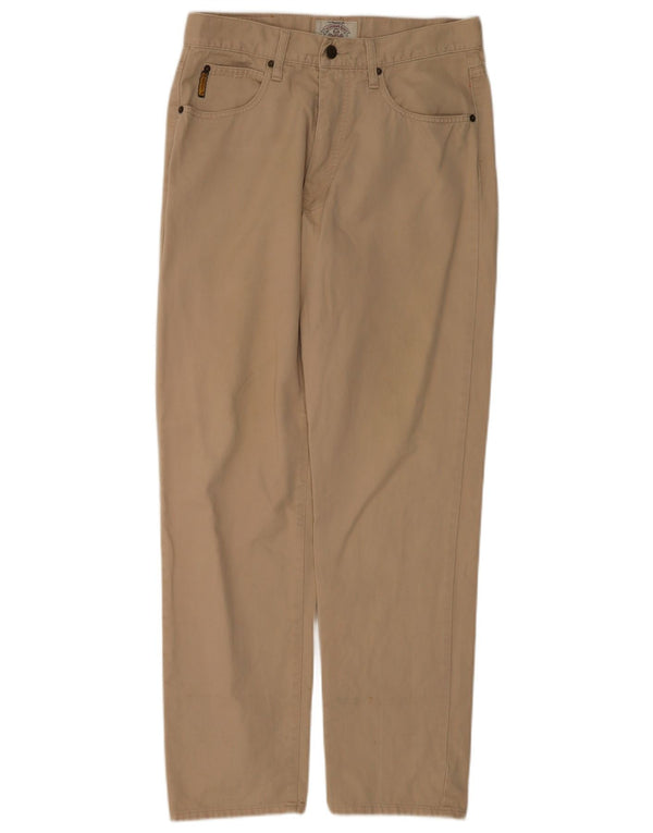 Armani Mens Straight Casual Trousers W34 L32 Beige Cotton