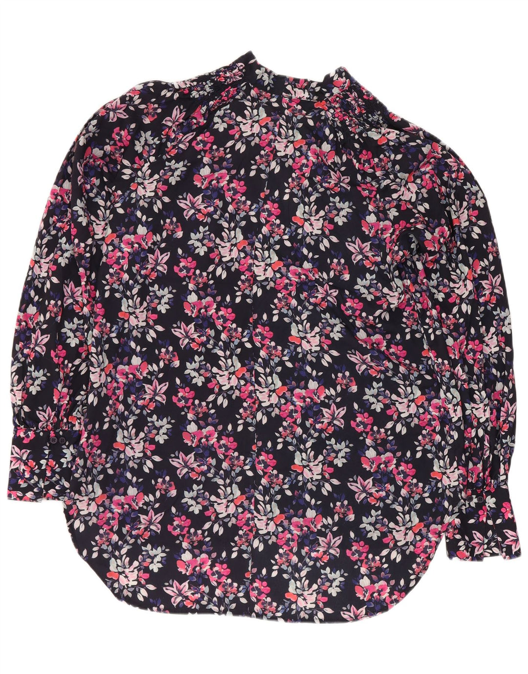 French Connection Womens Asymmetric Blouse Top UK 8 Small Navy Blue Floral