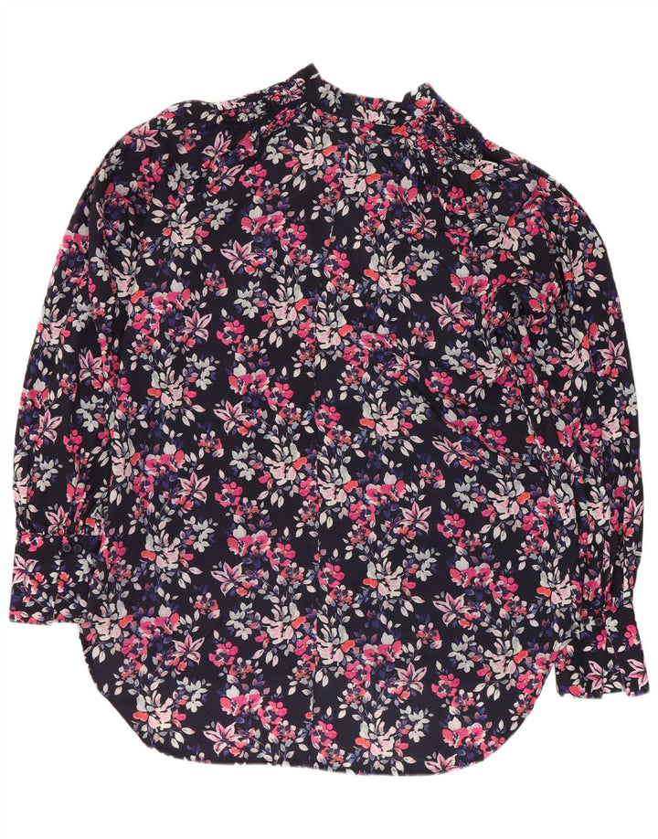 French Connection Womens Asymmetric Blouse Top UK 8 Small Navy Blue Floral