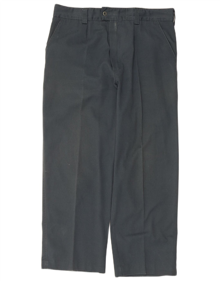 Dickies Mens Straight Suit Trousers W36 L26 Grey Polyester