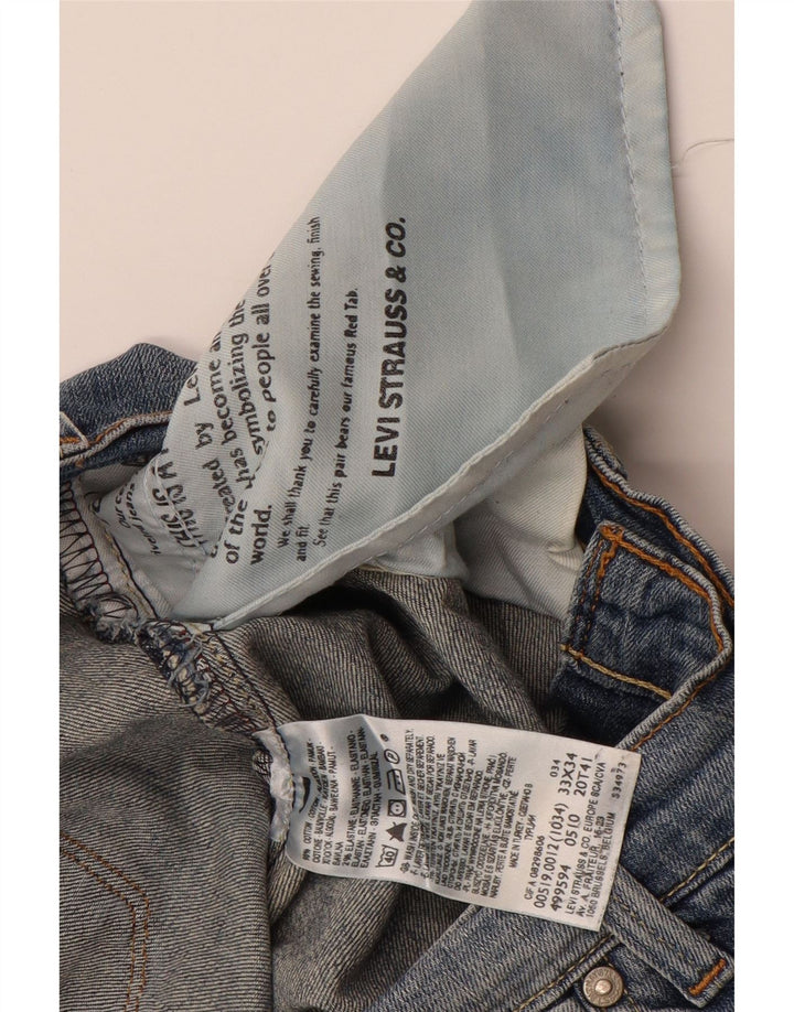 LEVI'S Mens 519 Distressed Slim Jeans W33 L31 Blue Cotton