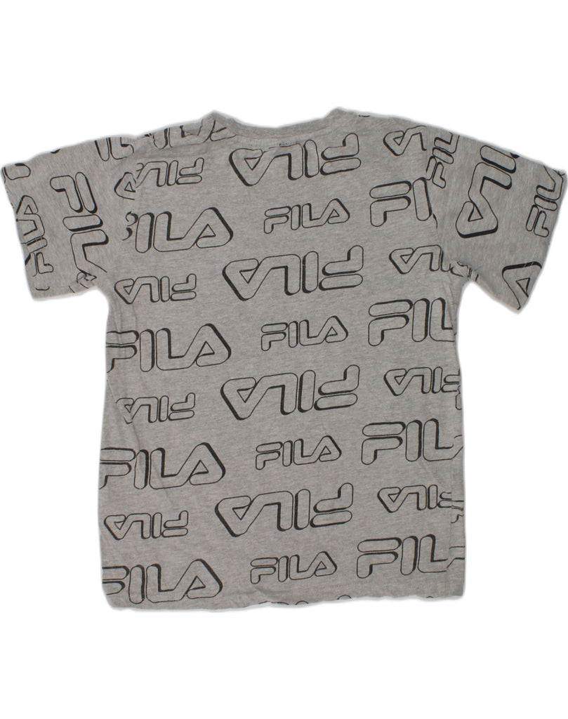 FILA Boys Crazy Pattern T-Shirt Top 10-11 Years Large Grey Cotton | Vintage Fila | Thrift | Second-Hand Fila | Used Clothing | Messina Hembry 