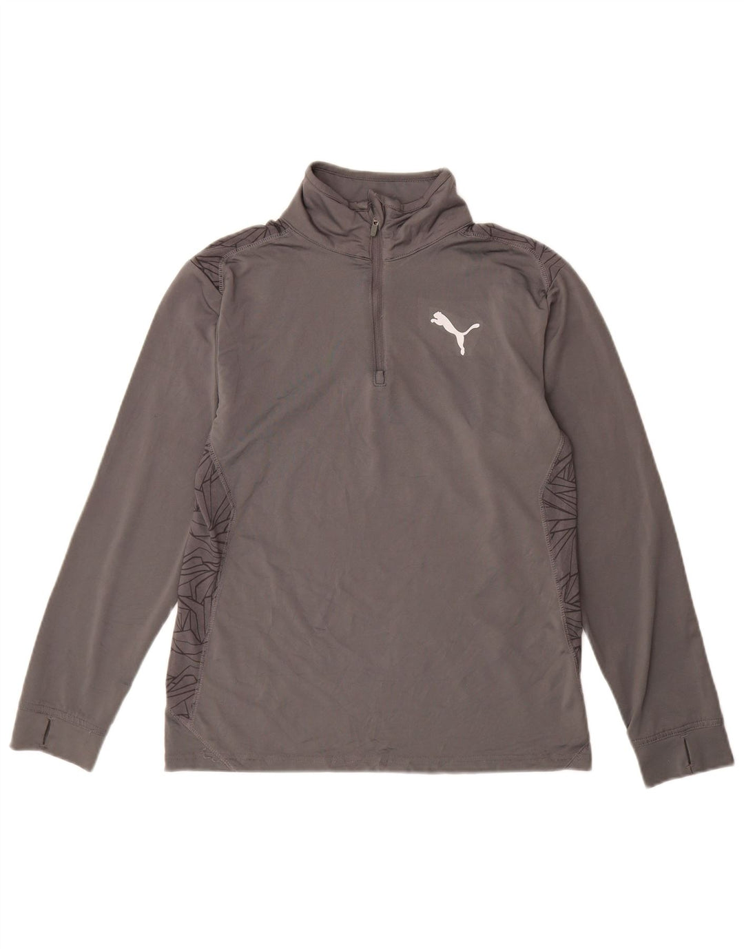 PUMA Boys Zip Neck Pullover Tracksuit Top 11-12 Years Large  Grey