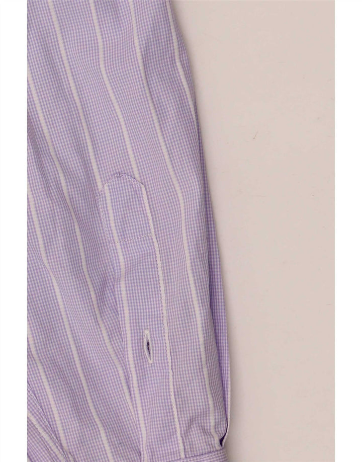 Lacoste Mens Shirt Size 42 Large Purple Striped Cotton
