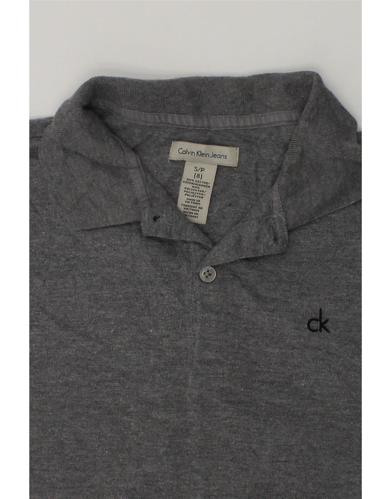 CALVIN KLEIN JEANS Boys Polo Shirt 7-8 Years Small Grey Cotton | Vintage Calvin Klein Jeans | Thrift | Second-Hand Calvin Klein Jeans | Used Clothing | Messina Hembry 