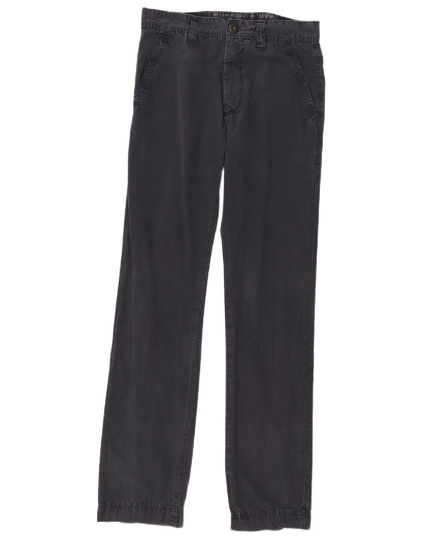 Murphy & Nye Mens Straight Chino Trousers W31 L33 Navy Blue Cotton