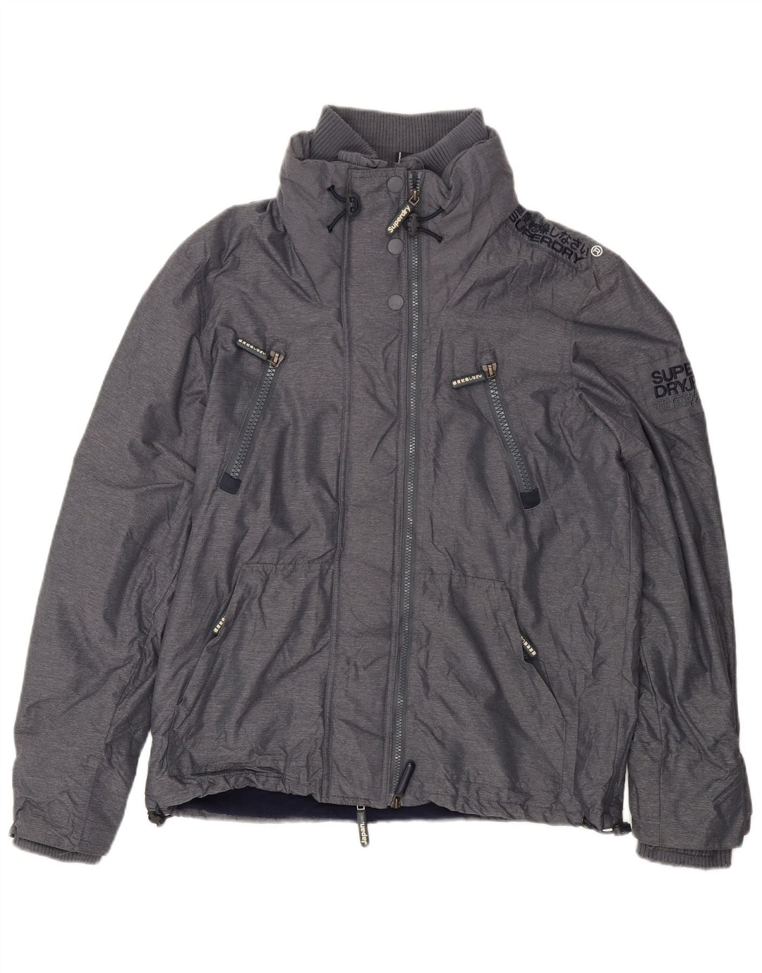 Superdry Mens Graphic Windbreaker Jacket UK 42 XL Grey Polyester