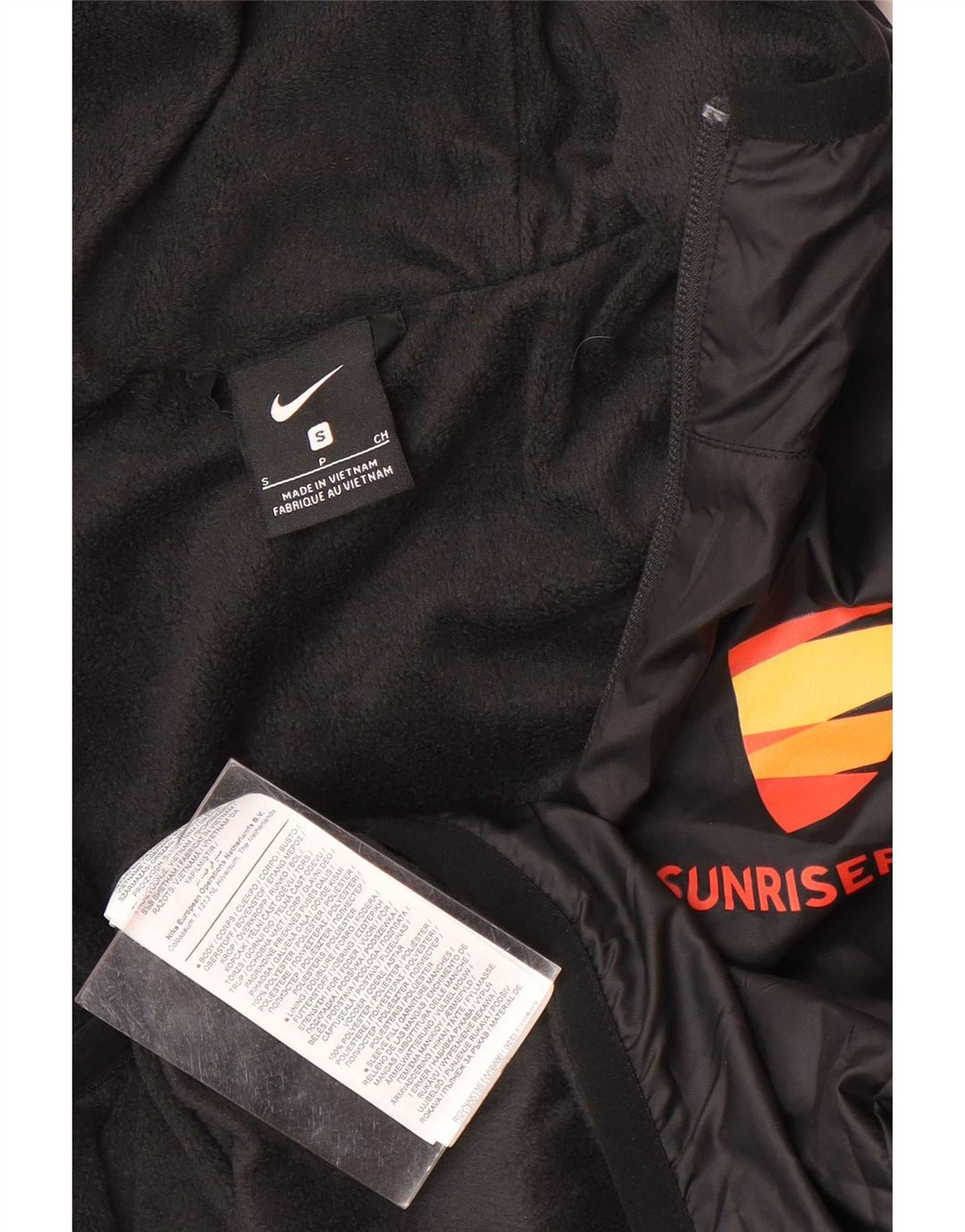 Nike Mens Graphic Hooded Windbreaker Jacket UK 36 Small Black Polyester