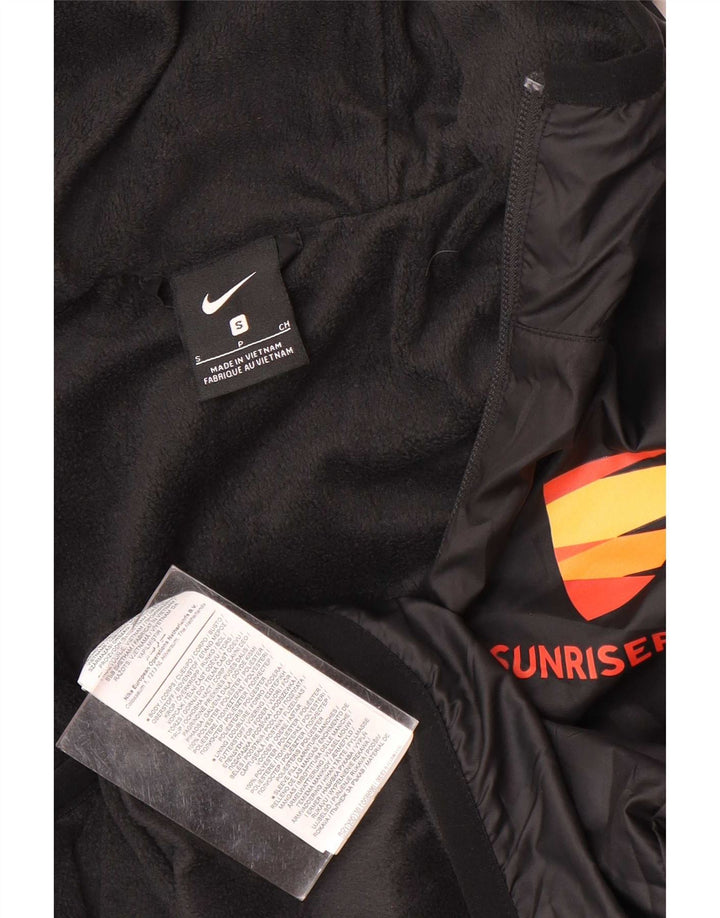 Nike Mens Graphic Hooded Windbreaker Jacket UK 36 Small Black Polyester