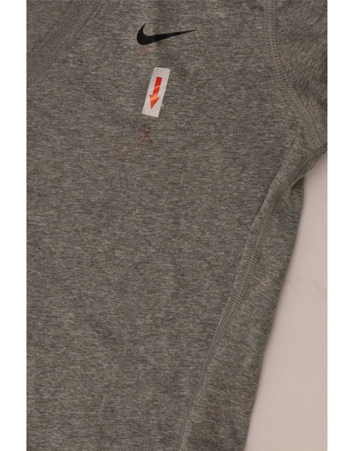 Nike Womens T-Shirt Top UK 10 Small Grey Flecked Polyester