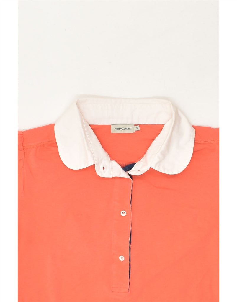 HENRY COTTONS Womens Polo Shirt IT 42 Medium Orange Cotton | Vintage Henry Cottons | Thrift | Second-Hand Henry Cottons | Used Clothing | Messina Hembry 