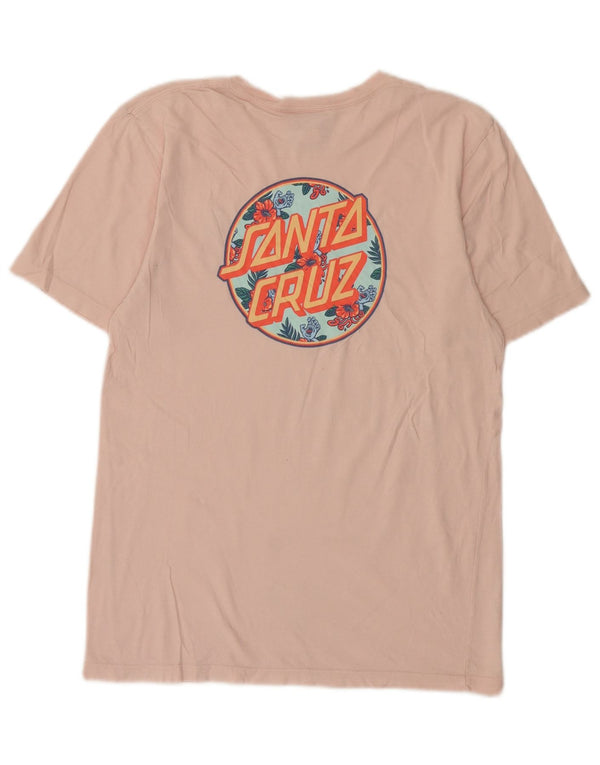Santa Cruz Mens Graphic T-Shirt Top Medium Pink Floral Cotton
