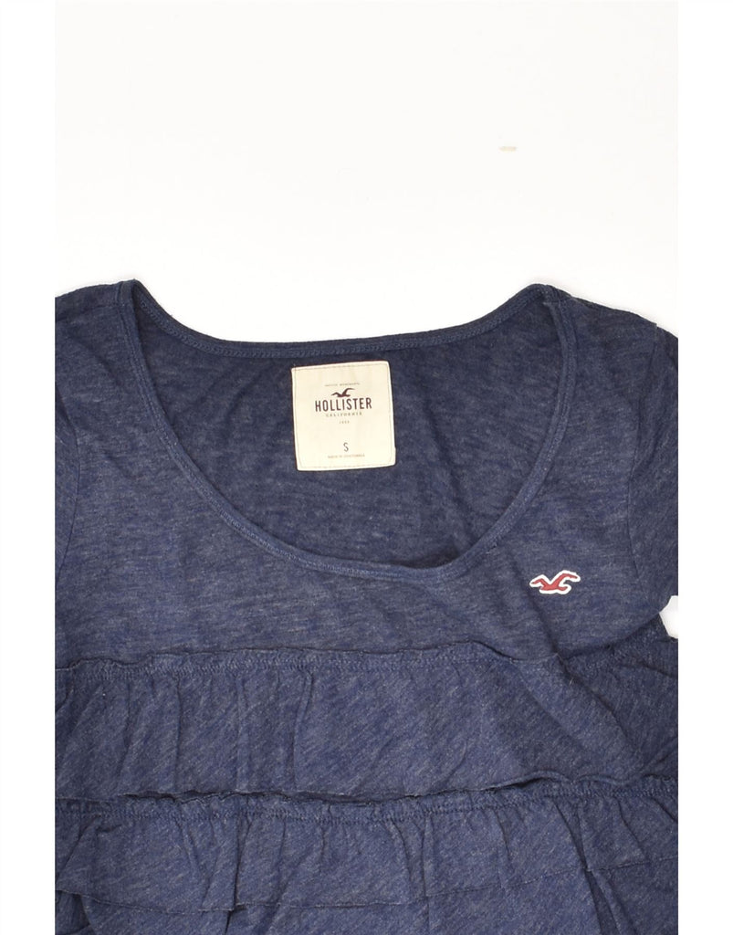HOLLISTER Womens T-Shirt Top UK 8 Small Navy Blue Polyester | Vintage Hollister | Thrift | Second-Hand Hollister | Used Clothing | Messina Hembry 
