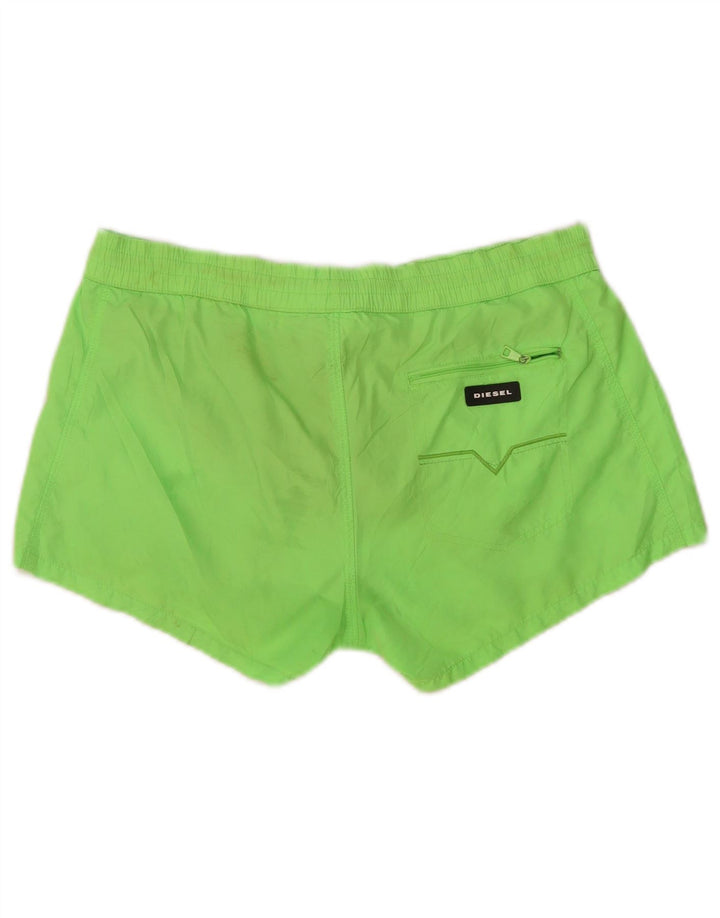 Diesel Mens Graphic Swimming Shorts Small  Green Polyester
