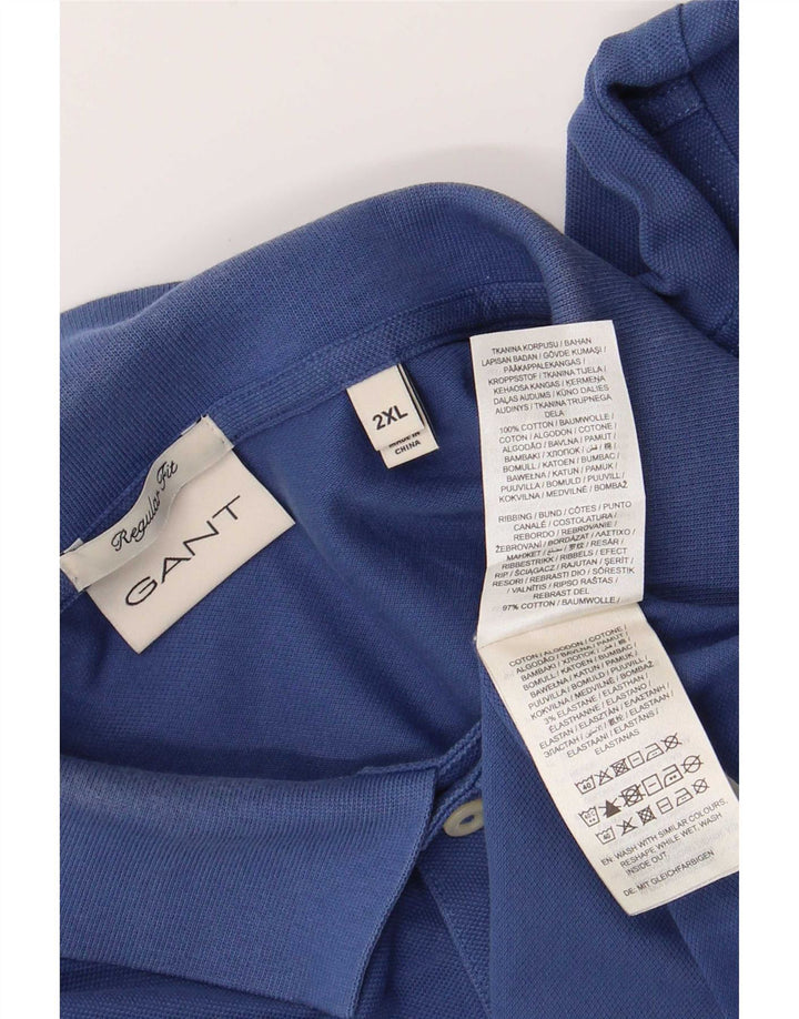 Gant Mens Regular Fit Polo Shirt 2XL Blue Cotton