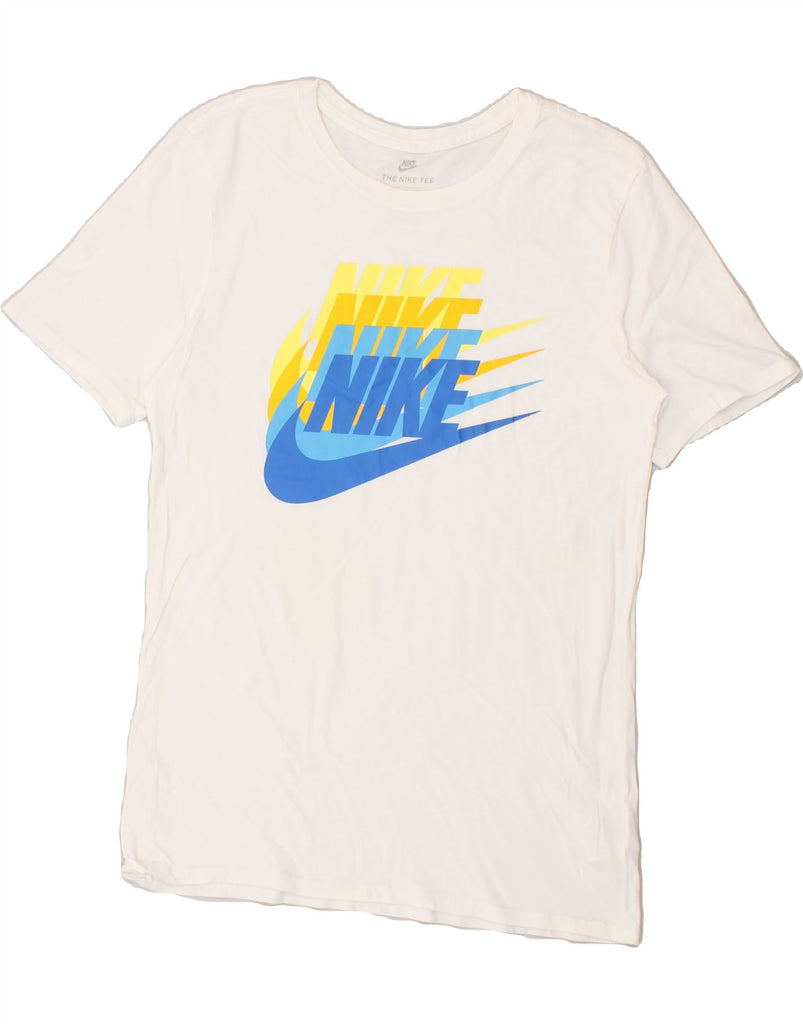 NIKE Mens Graphic T-Shirt Top Medium White Cotton | Vintage Nike | Thrift | Second-Hand Nike | Used Clothing | Messina Hembry 