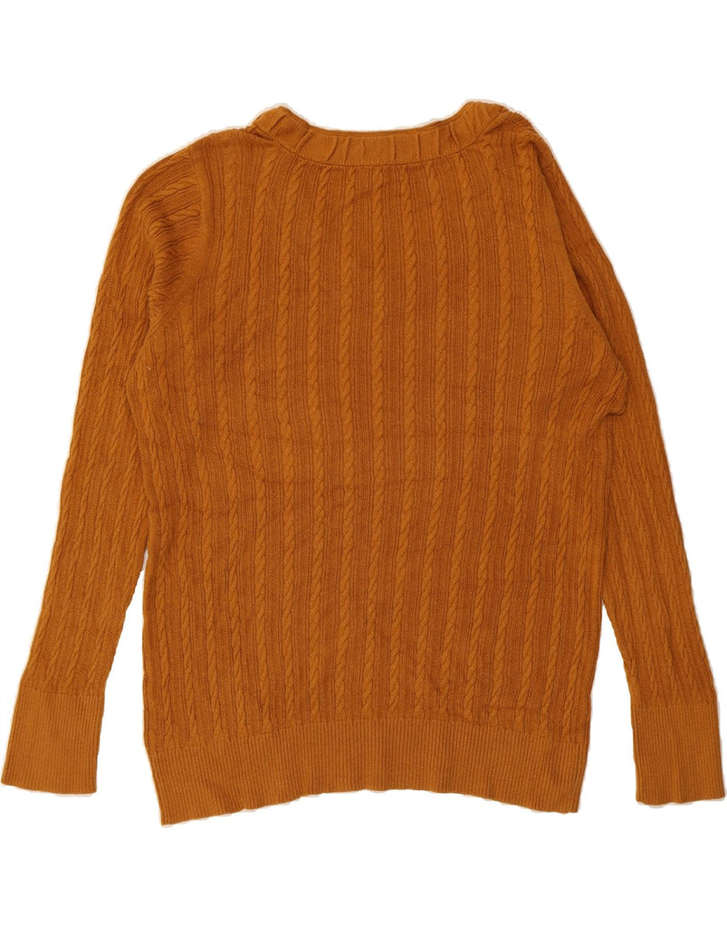 EDDIE BAUER Womens Seattle V-Neck Jumper Sweater UK 18 XL Yellow Vintage Eddie Bauer and Second-Hand Eddie Bauer from Messina Hembry 
