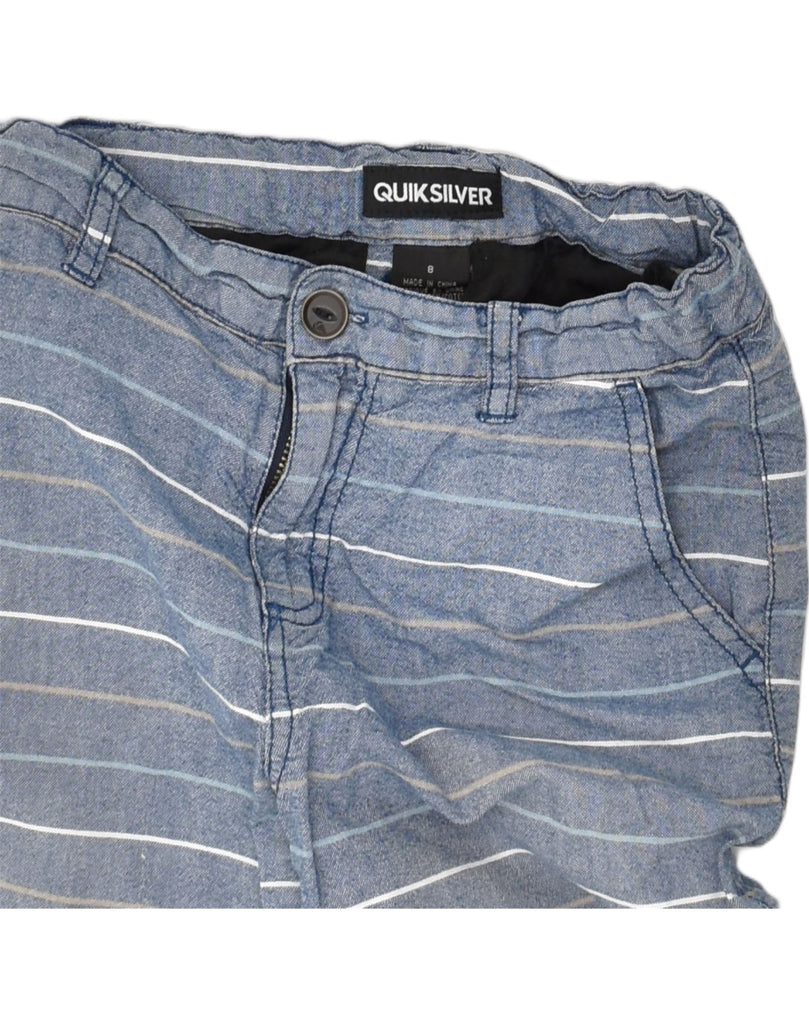 QUIKSILVER Boys Casual Shorts 7-8 Years W23 Blue Striped Cotton | Vintage Quiksilver | Thrift | Second-Hand Quiksilver | Used Clothing | Messina Hembry 