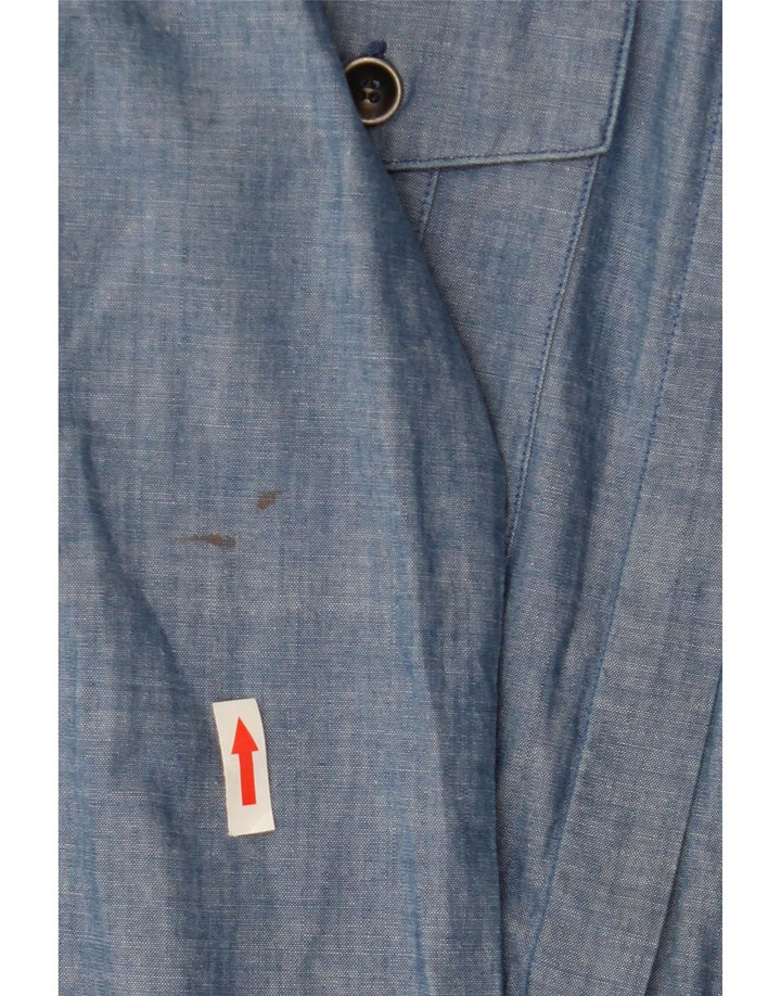 BLAUER Womens Military Pullover Shirt Dress UK 10 Small Blue Cotton