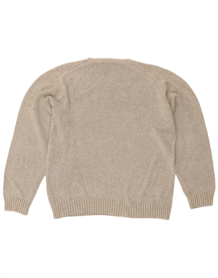 Kappa Mens Crew Neck Jumper Sweater Large Beige Cotton