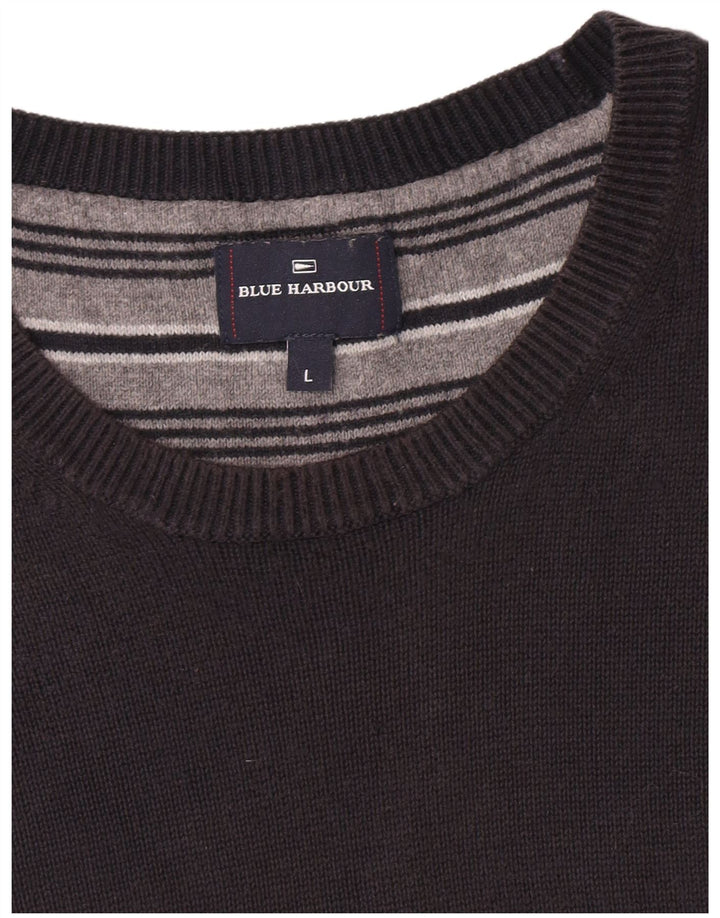 Marks & Spencer Mens Blue Harbour Crew Neck Jumper Sweater Large Navy Blue
