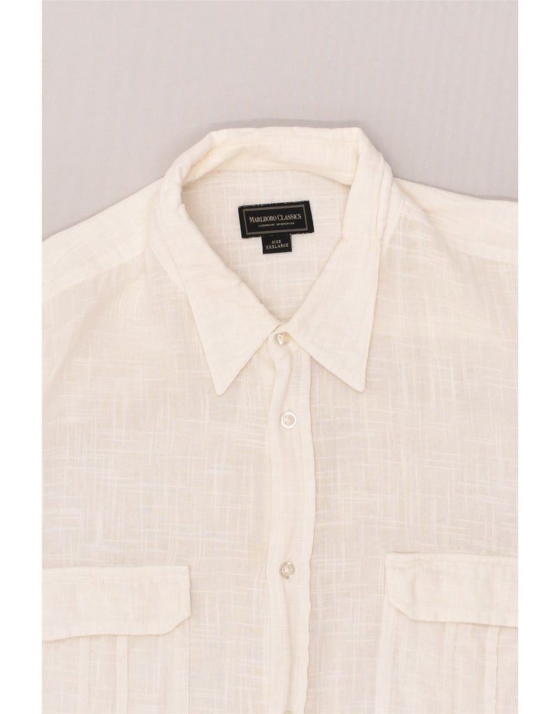 MARLBORO CLASSICS Mens Short Sleeve Shirt 3XL Off White Cotton | Vintage Marlboro Classics | Thrift | Second-Hand Marlboro Classics | Used Clothing | Messina Hembry 