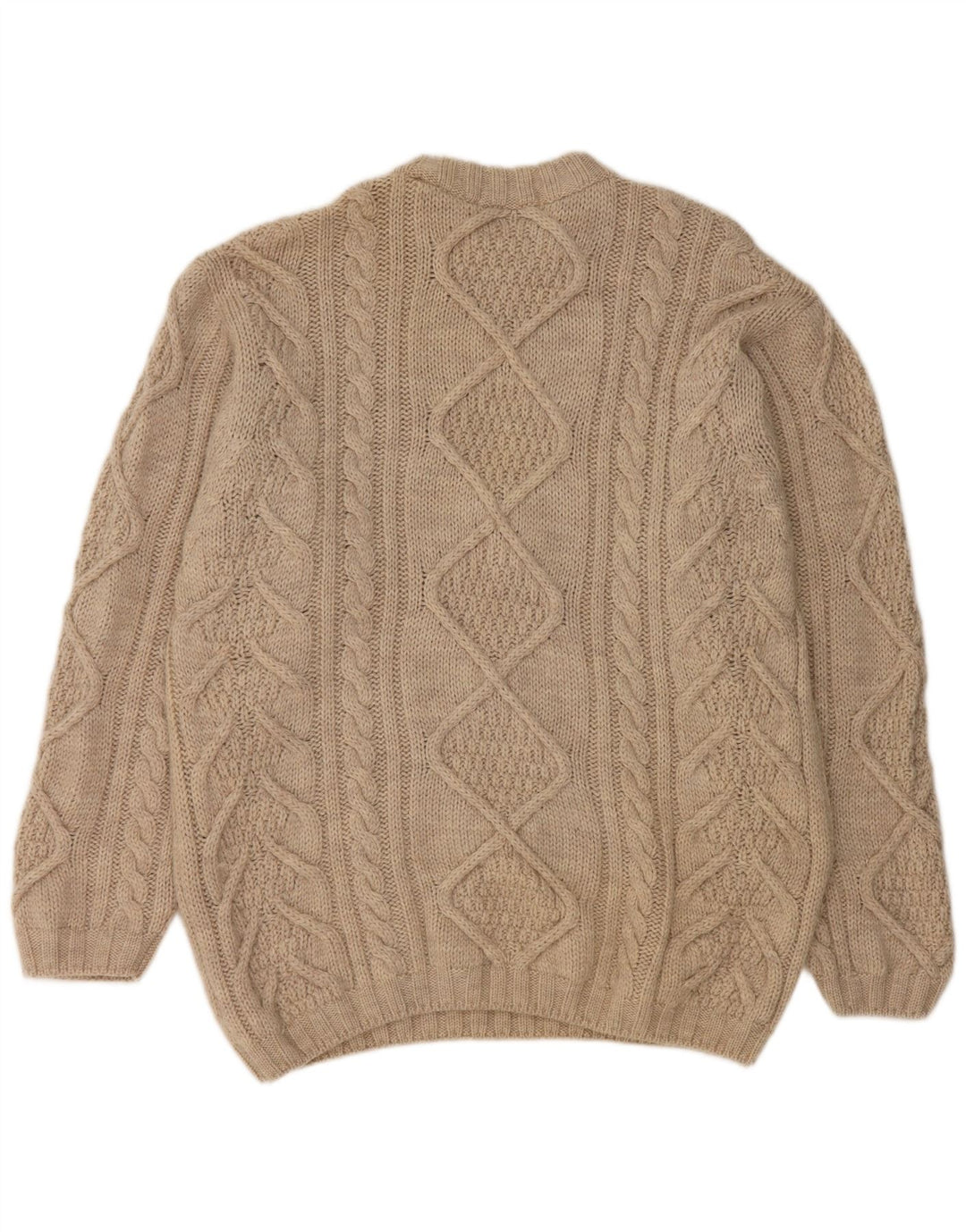 Marks & Spencer Mens Crew Neck Jumper Sweater Medium Beige New Wool