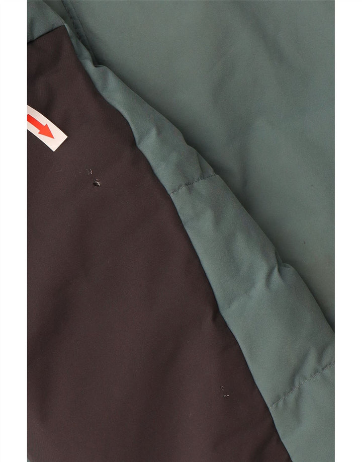 COLUMBIA Mens Hooded Padded Coat UK 38 Medium Blue Colourblock Polyester