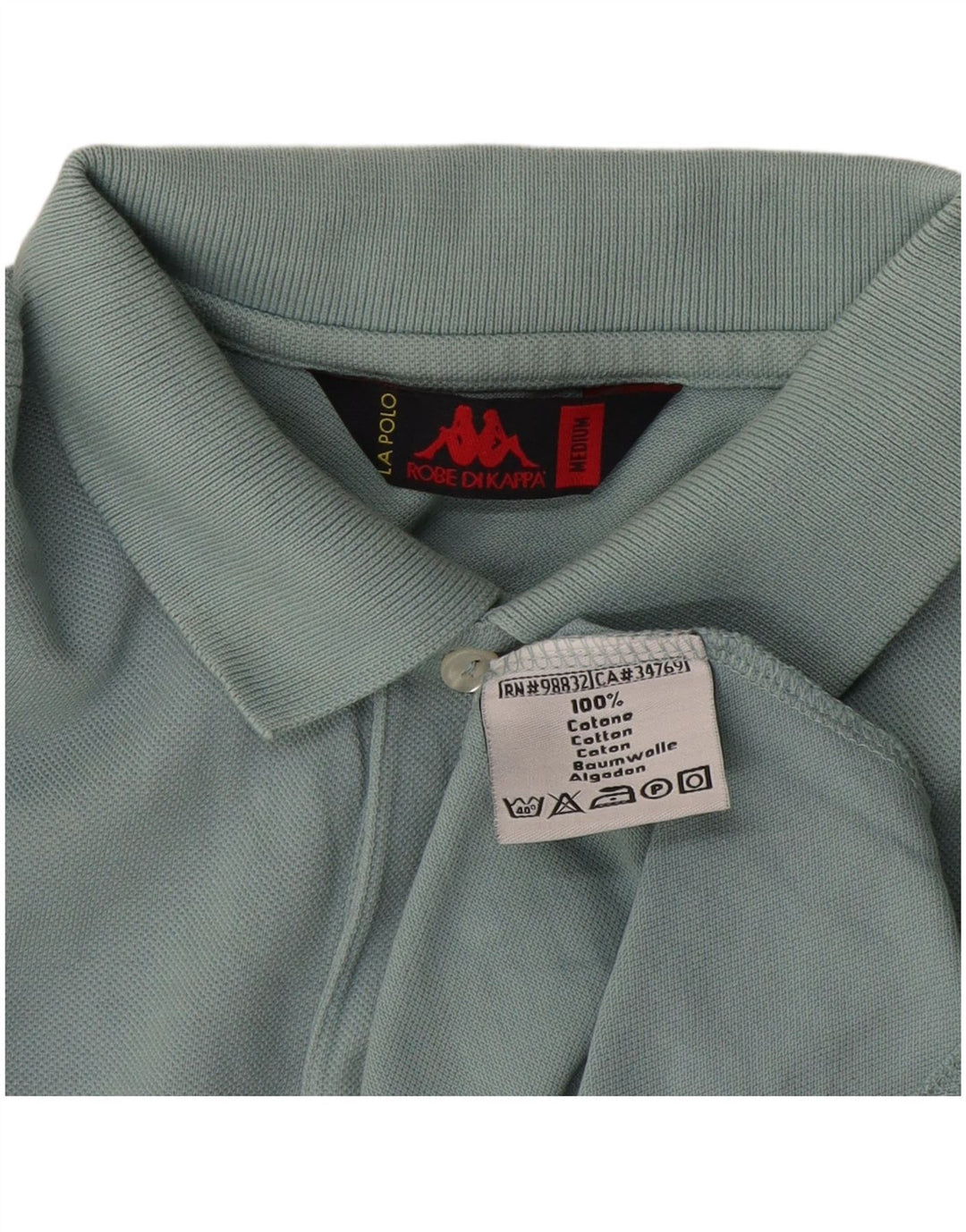 Kappa Mens Polo Shirt Medium Blue Cotton