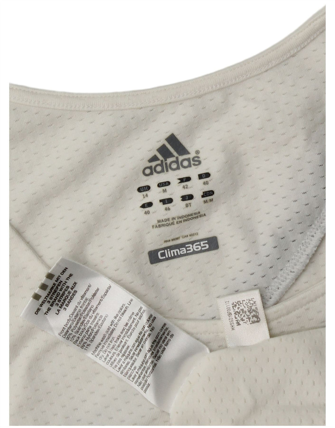 Adidas Womens Climacool Vest Top UK 14 Medium White Polyester