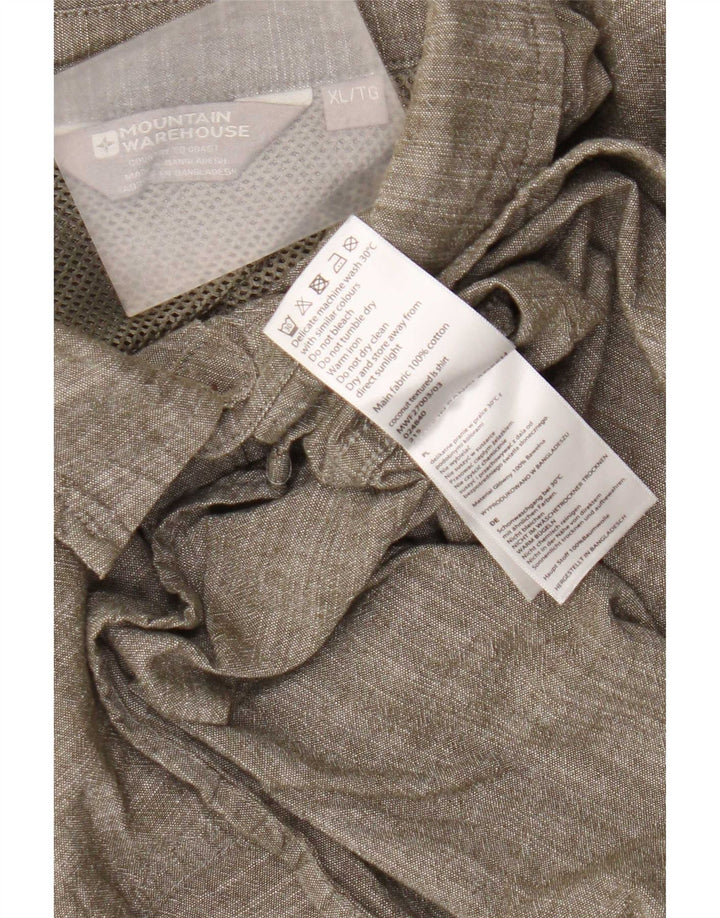 Mountain Warehouse Mens Shirt XL Khaki Flecked Cotton