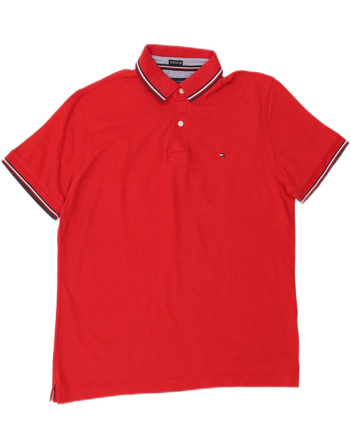 TOMMY HILFIGER Mens Performance Polo Shirt Large Red Cotton Vintage Tommy Hilfiger and Second-Hand Tommy Hilfiger from Messina Hembry 