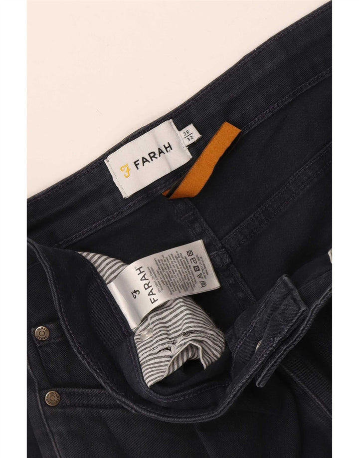 Farah Mens Slim Jeans W36 L32 Navy Blue Cotton