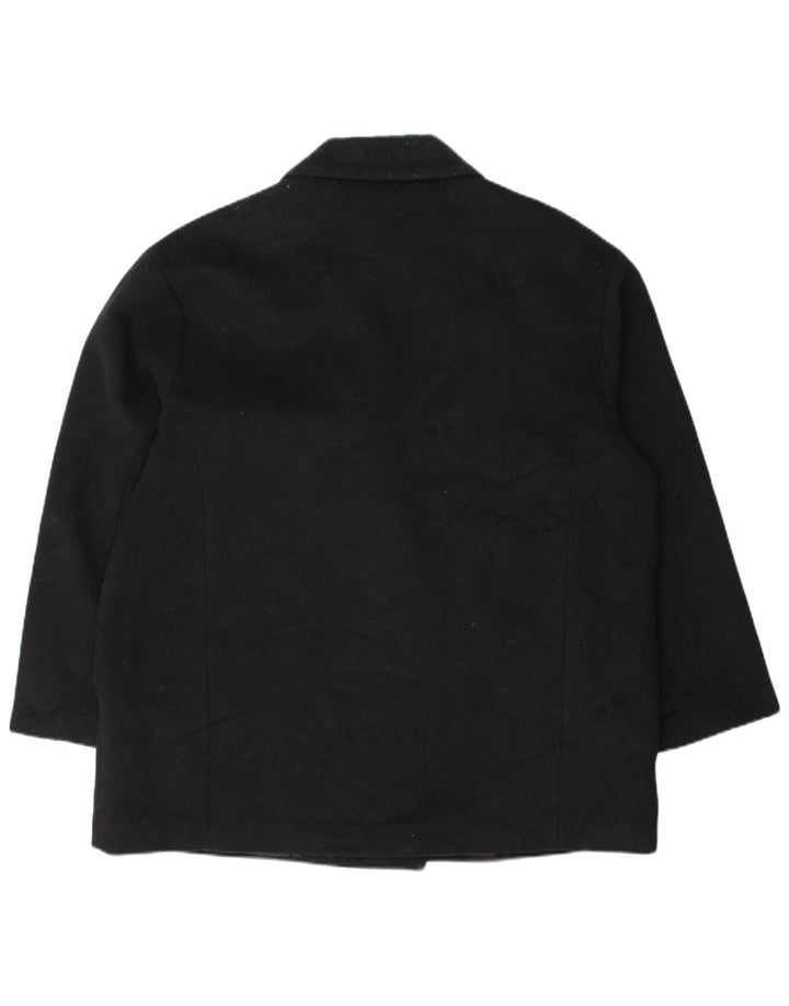Zara Womens Loose Fit Double Breasted Coat UK 18 XL Black