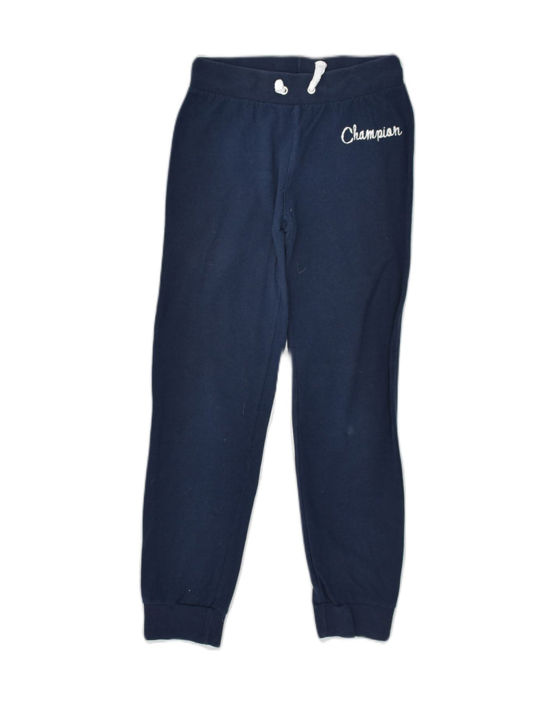 CHAMPION Girls Tracksuit Trousers Joggers 9-10 Years Navy Blue Cotton | Vintage Champion | Thrift | Second-Hand Champion | Used Clothing | Messina Hembry 