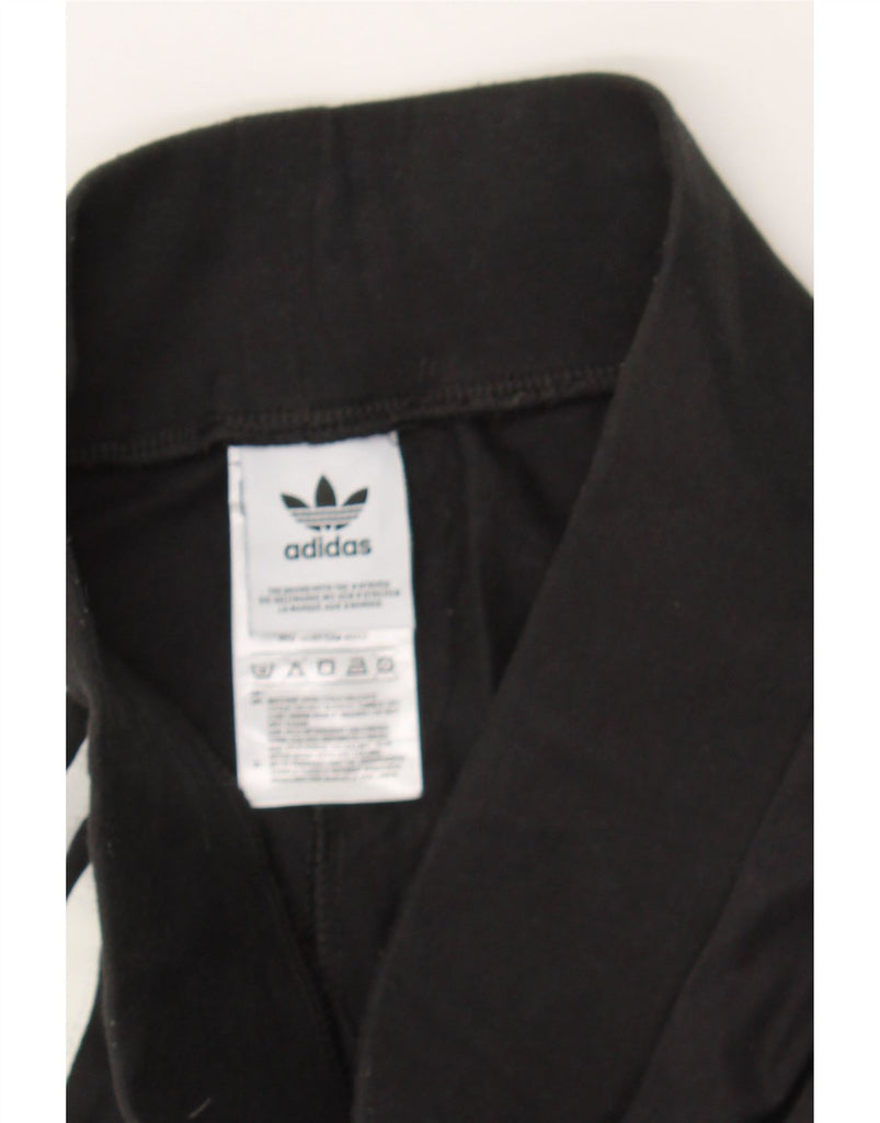 ADIDAS Womens Leggings UK 2 2XS Black Striped Cotton Vintage Adidas and Second-Hand Adidas from Messina Hembry 
