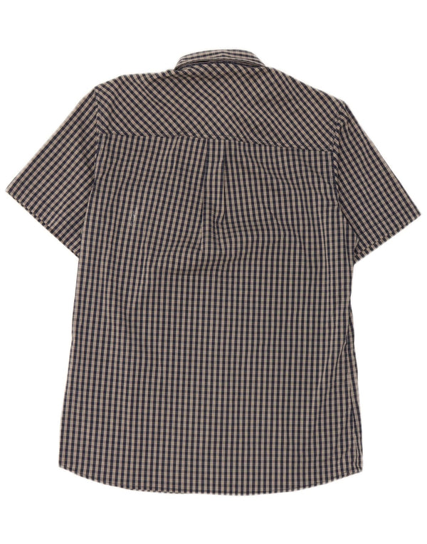 Rohan Mens Short Sleeve Shirt Small Navy Blue Gingham Polyester